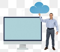 Cloud network png element, transparent background