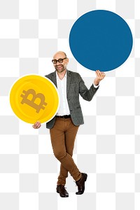 Bitcoin png element, transparent background