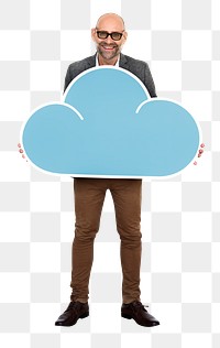 Cloud network png element, transparent background