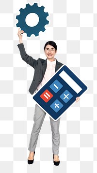 Business gears png element, transparent background