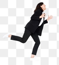 Stressed businesswoman png element, transparent background