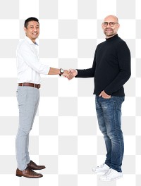 Business handshake png element, transparent background