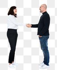 Business handshake png element, transparent background