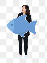 Fish leadership png element, transparent background