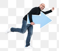 Business arrow png element, transparent background