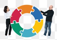 Puzzle teamwork png element, transparent background