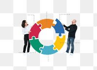 Puzzle teamwork png element, transparent background