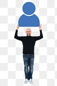 User profile png element, transparent background