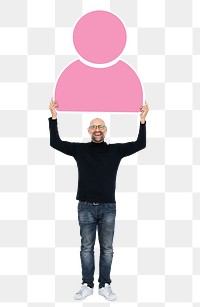 User profile png element, transparent background