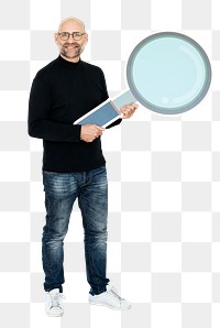 Magnifying glass png element, transparent background