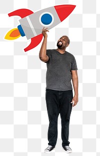 Startup rocket png element, transparent background