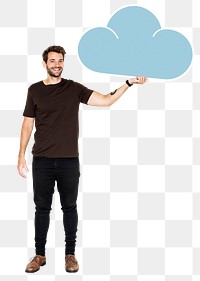 Cloud network png element, transparent background