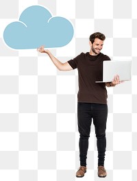 Cloud network png element, transparent background