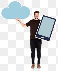 Cloud network png element, transparent background