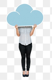 Cloud network png element, transparent background