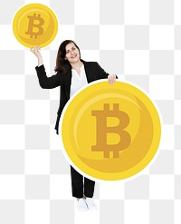 Bitcoin png element, transparent background