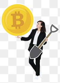 Bitcoin png element, transparent background