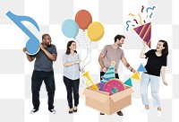 Birthday party png element, transparent background