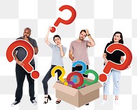 Question mark png element, transparent background