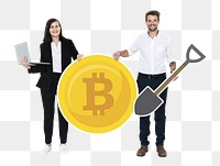 Bitcoin png element, transparent background