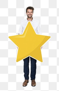 Star rating png element, transparent background