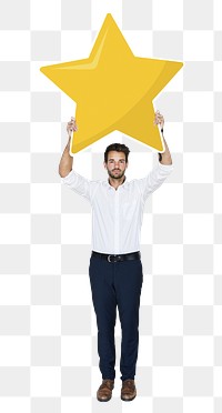 Star rating png element, transparent background