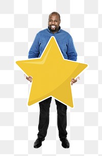 Star rating png element, transparent background