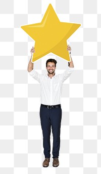 Star rating png element, transparent background