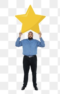 Star rating png element, transparent background