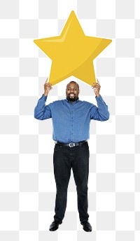 Star rating png element, transparent background