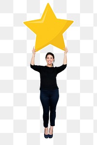 Star rating png element, transparent background