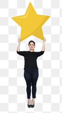 Star rating png element, transparent background