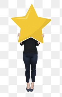 Star rating png element, transparent background