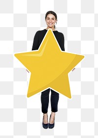 Star rating png element, transparent background