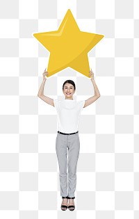 Star rating png element, transparent background