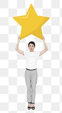 Star rating png element, transparent background