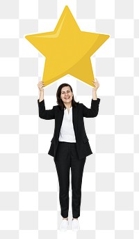 Star rating png element, transparent background