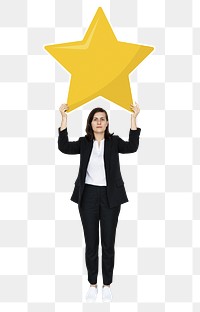 Star rating png element, transparent background