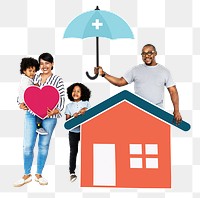 Family insurance png element, transparent background