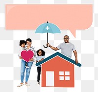 Family insurance png element, transparent background