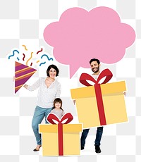 Birthday gift png element, transparent background