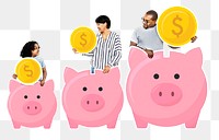 Family finance png element, transparent background