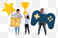 Game family png element, transparent background