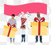 Birthday gift png element, transparent background