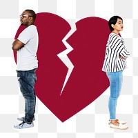 Breakup png element, transparent background