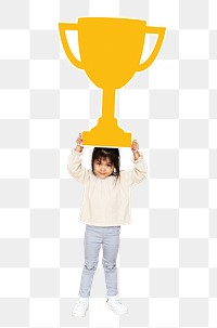 Trophy png element, transparent background