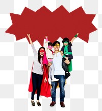 Superhero family png element, transparent background