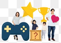 Game family png element, transparent background