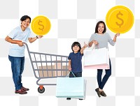 Shopping png element, transparent background