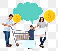 Shopping png element, transparent background